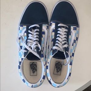 Blue checkered Vans